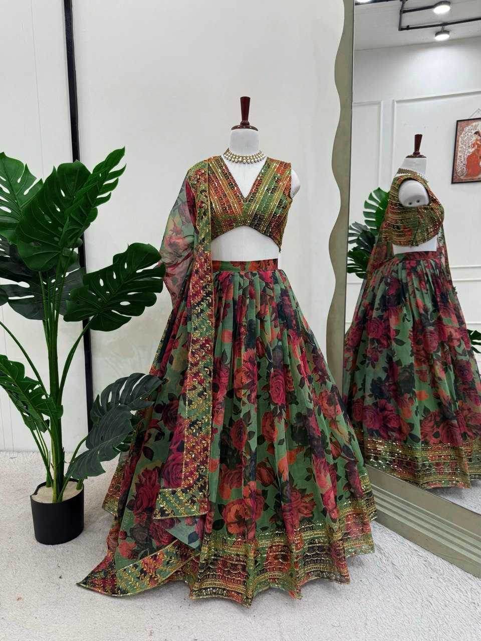 Organza Thread Work Lehenga - MYLUXURY LANE ENTERPRISE